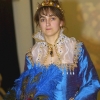 Mary Queen of Scots style blue silk gown