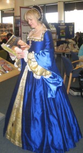 Anne Boleyn taking break at library