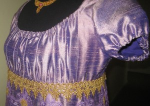 Regency Lilac Silk Evening Gown - Julia Renaissance Costumes